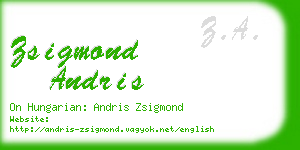 zsigmond andris business card